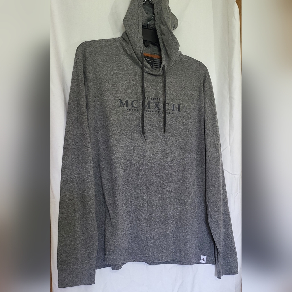 Cactus Man Ricky Singh Mens Gray Long Sleeve Cotton Blend Casual Hoodie‎ Shirt L